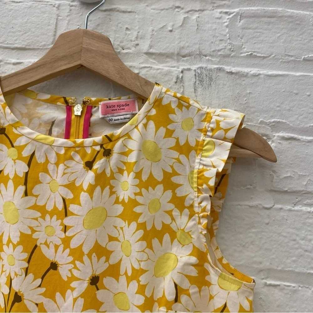 Kate Spade || Kate Daisy‎ Flounce Top Floral Yellow Gold 00